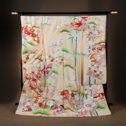 振袖 手描き京友禅 久美すがた 振口有り