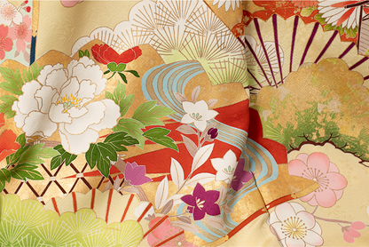 振袖 手描き京友禅 久美すがた 振口有り